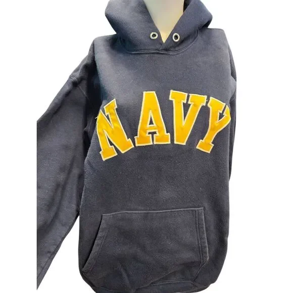 Champion Vintage US Navy Hoodie Pullover Sweatshirt Mens Size XL - Picture 3 of 10